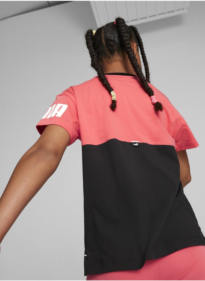 PUMA - Power Kids Girls Colour Block Shortsleeve T-Shirt - Image 1
