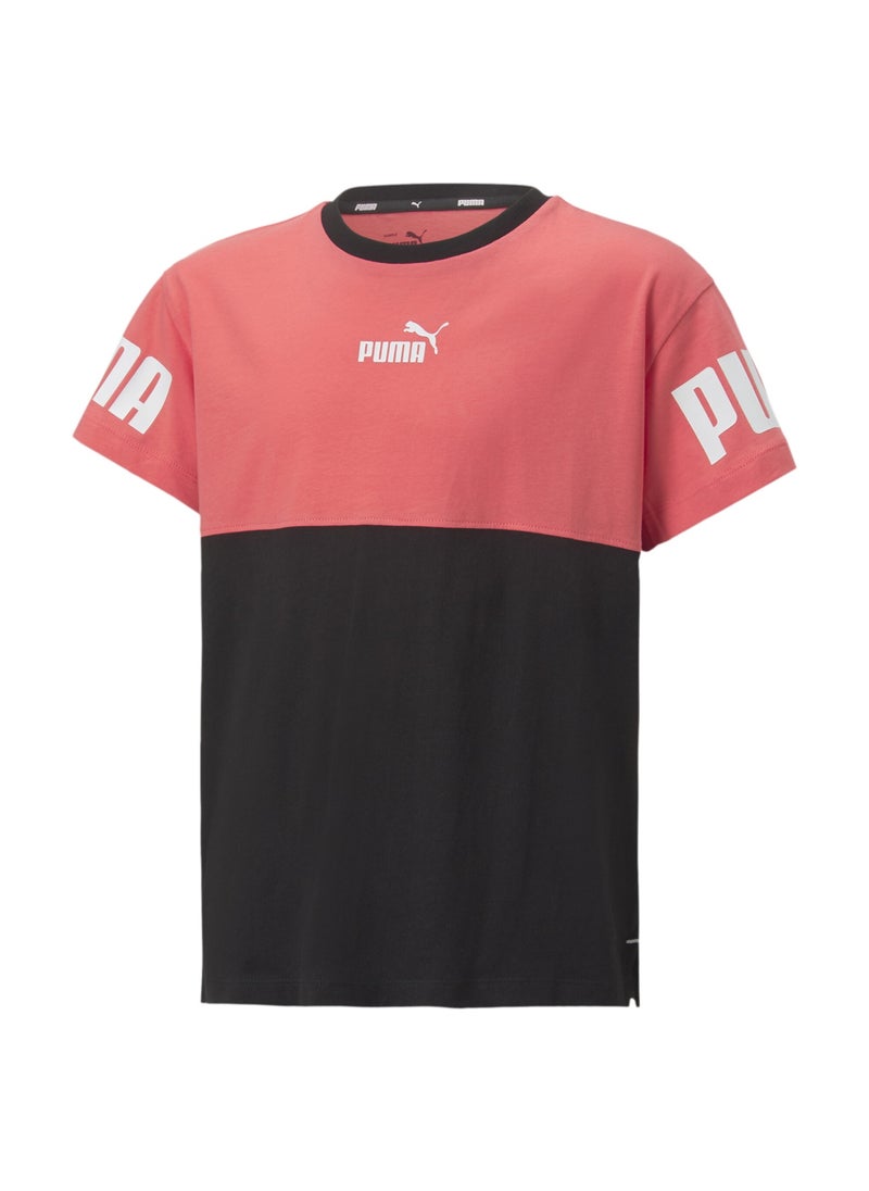 PUMA - Power Kids Girls Colour Block Shortsleeve T-Shirt - Image 1