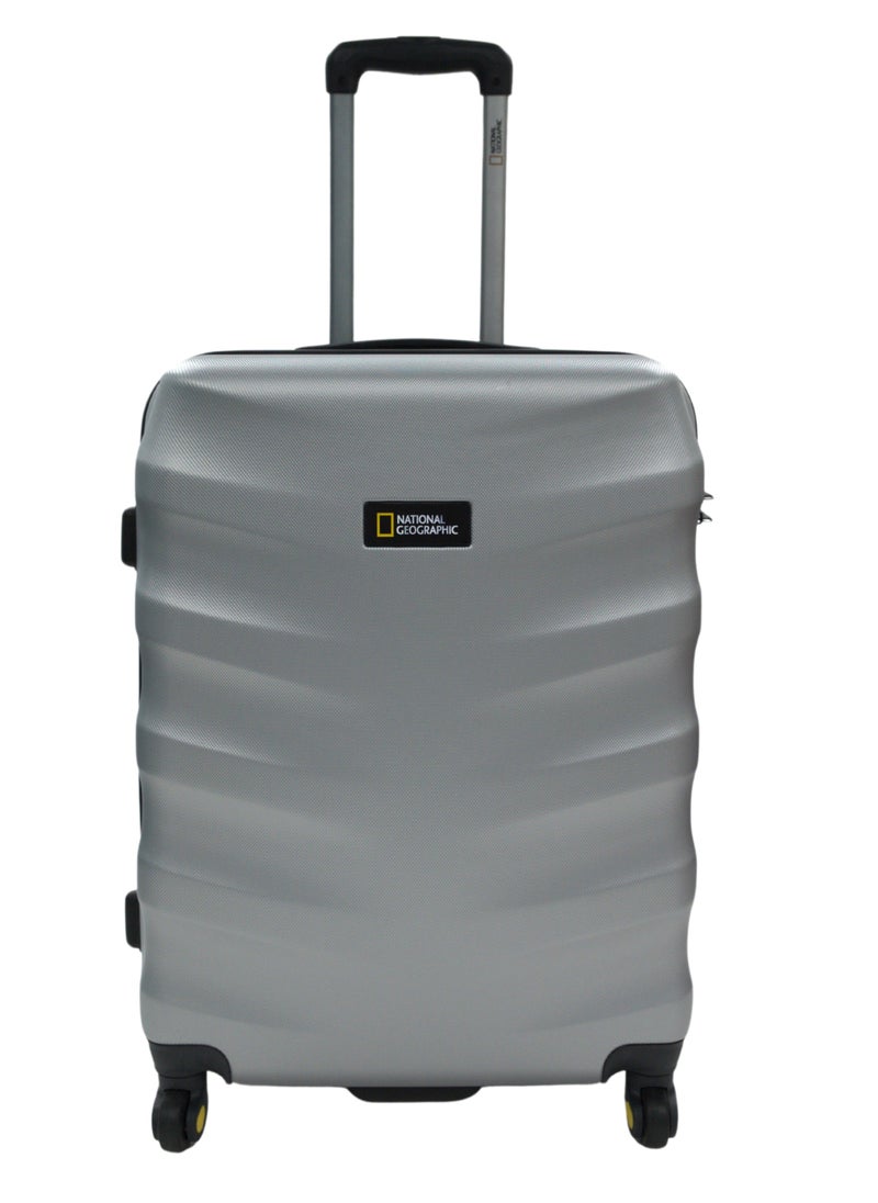NATIONAL GEOGRAPHIC - National Geographic Arete ABS Hard Case Large Check-In Travel Suitcase Silver, Durable Lightweight Travel Luggage, 4 Wheel Trolley Bag with TSA Combination Lock (28 Inch). - Image 1