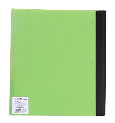 Mintra Office Durable PREMIUM Spiral Notebook, ((Green, 3 Subject, 8.5in x 11in)), Fabric Covered Coils, No Snags, Removable Adjustable Pocket Dividers, Ruler, Organization, Customizable - Image 2