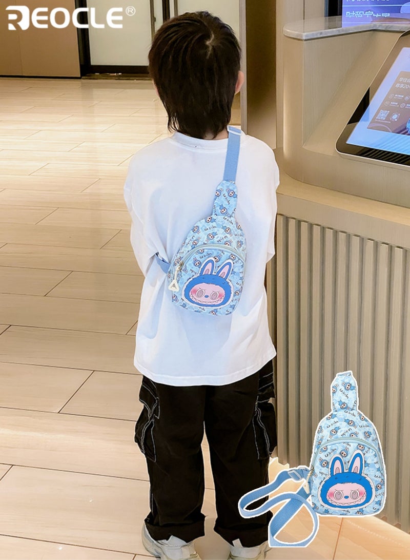 ريوكل حقيبة صدر للأطفال بطبعة شخصيات حقيبة صغيرة عصرية للارتداء بشكل صليبي ظهر يومي عارض صغير حقيبة محمولة ذات كتف واحد - Image 1