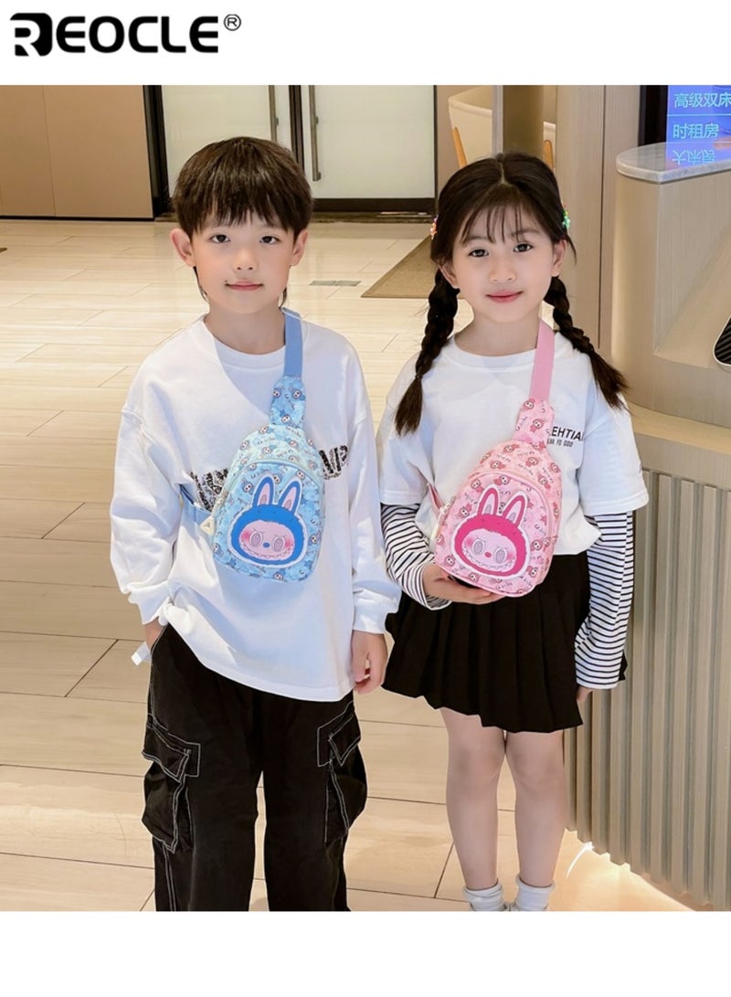 ريوكل حقيبة صدر للأطفال بطبعة شخصيات حقيبة صغيرة عصرية للارتداء بشكل صليبي ظهر يومي عارض صغير حقيبة محمولة ذات كتف واحد - Image 5