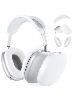 Silicone Cases Suitable for Apple AirPods Max 3-in-1 Headphones Anti-Scratch Ear Cups Cover Headband Cover and Ear Pad Protector Case Skin Accessories (White)