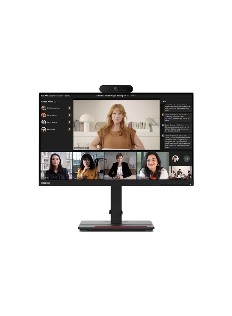 Lenovo ThinkVision T24m-29 "63A5GAT6UK", 23.8" FHD (1920x1080) IPS Monitor, 4 ms, HDMI, USB Type-C, Ethernet, High Adjustment Pivot Stand | Black Black - Image 3