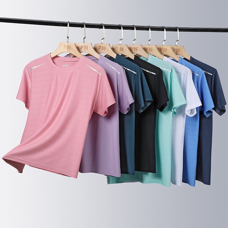 Couple Style Women'S Men'S Short-Sleeved Ice Silk T-Shirt T-Shirt Breathable Shirt Sportswear - Image 2