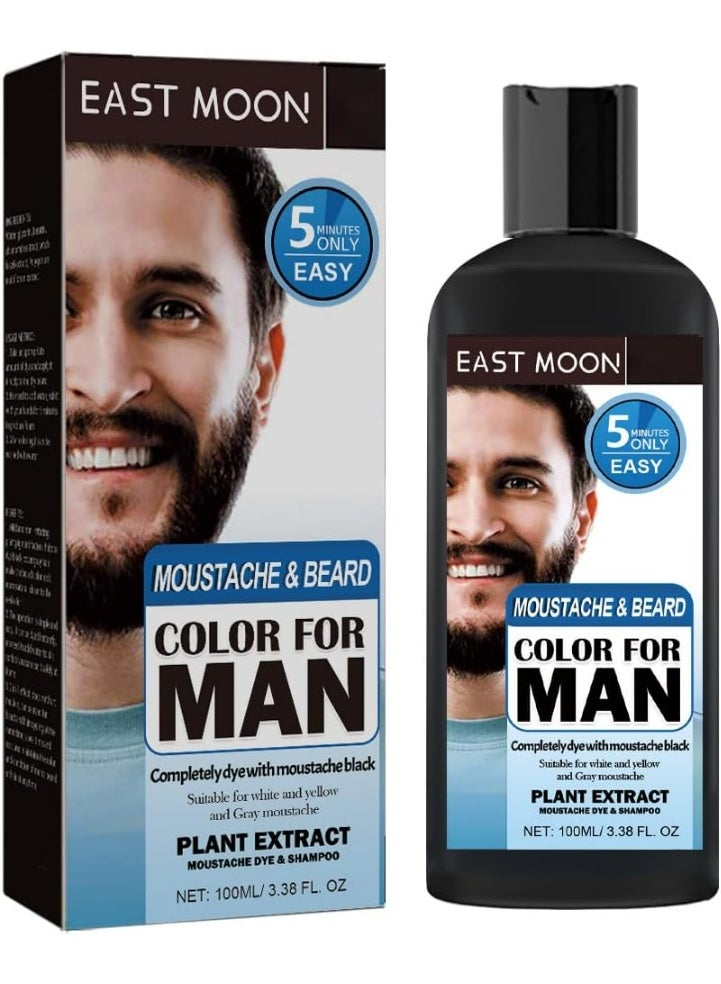 East Moon Beard And Moustache Color Shampoo Dark 100ml - Image 1