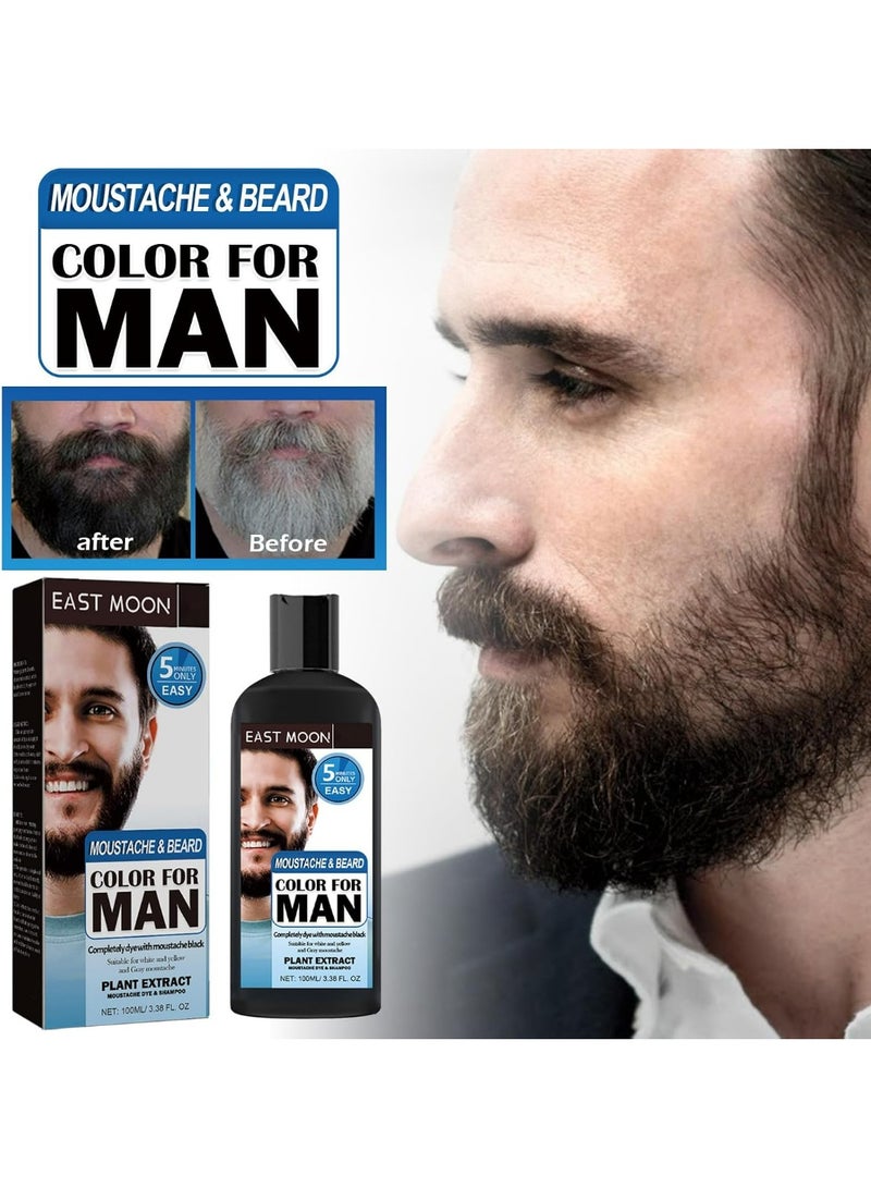 East Moon Beard And Moustache Color Shampoo Dark 100ml - Image 2