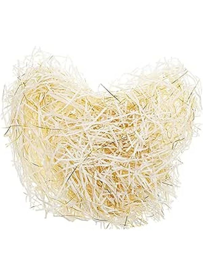 Gold White Crinkle Cut Shredded Paper 200g Basket Filler Decorative Void Fill For Gift Boxes