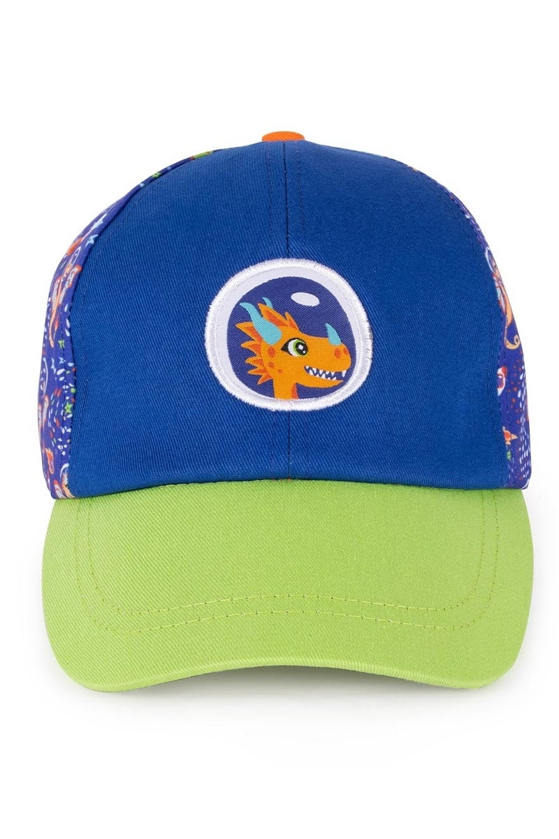 Milk & Moo Kids Cap for Ages 7-10, Cap for Boys, Dragon Embroidery Baseball Cap, Glittery Blue and Green Cap, Adjustable Velcro Strap, Breathable Material, Sun Protection Design – Made in Turkey  - Image 2