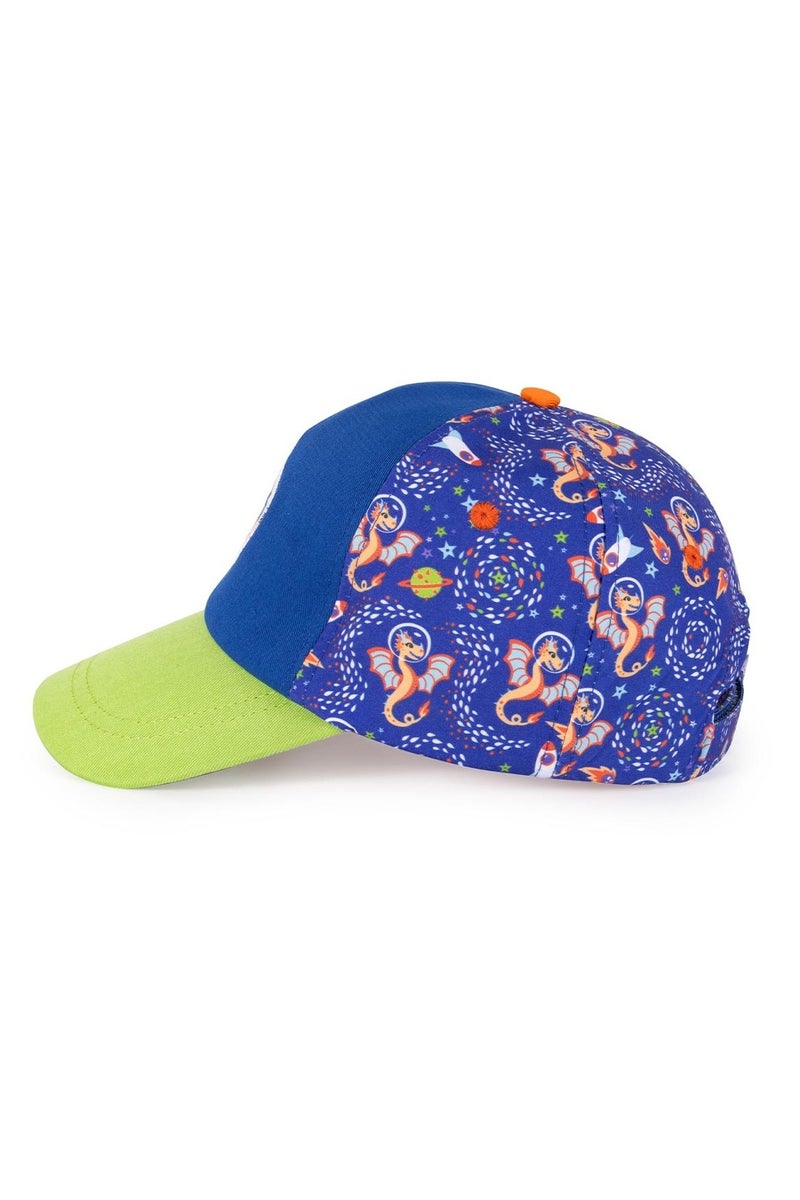 Milk & Moo Kids Cap for Ages 7-10, Cap for Boys, Dragon Embroidery Baseball Cap, Glittery Blue and Green Cap, Adjustable Velcro Strap, Breathable Material, Sun Protection Design – Made in Turkey  - Image 3