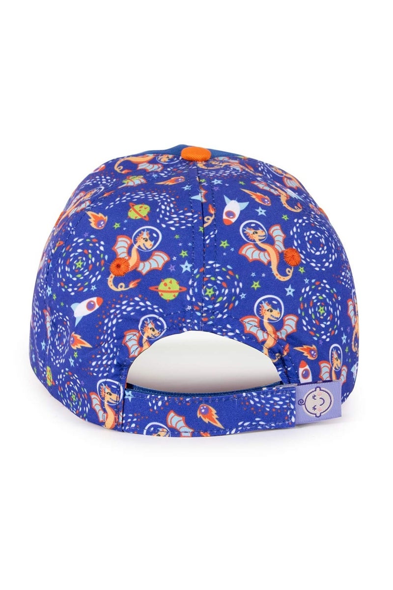 Milk & Moo Kids Cap for Ages 7-10, Cap for Boys, Dragon Embroidery Baseball Cap, Glittery Blue and Green Cap, Adjustable Velcro Strap, Breathable Material, Sun Protection Design – Made in Turkey  - Image 4