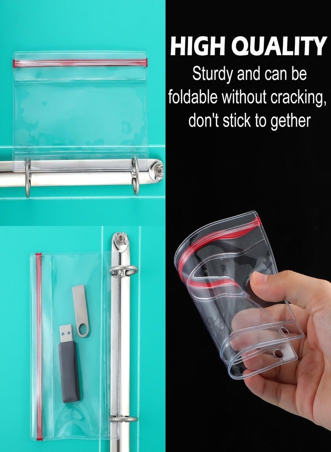 Affrolling 10 Pack Flash Drive Holder for 3 Ring Binders Clear Flash Drive Zipper Case Bulk Transparent Vinyl Plastic Binder Pockets USB Holder Storage Organizer Waterproof - Image 3
