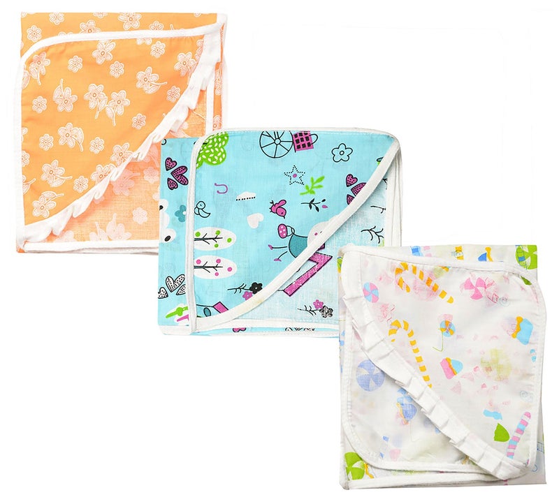 FARETO Cotton Blanket (Multicolor, Pack of 3)