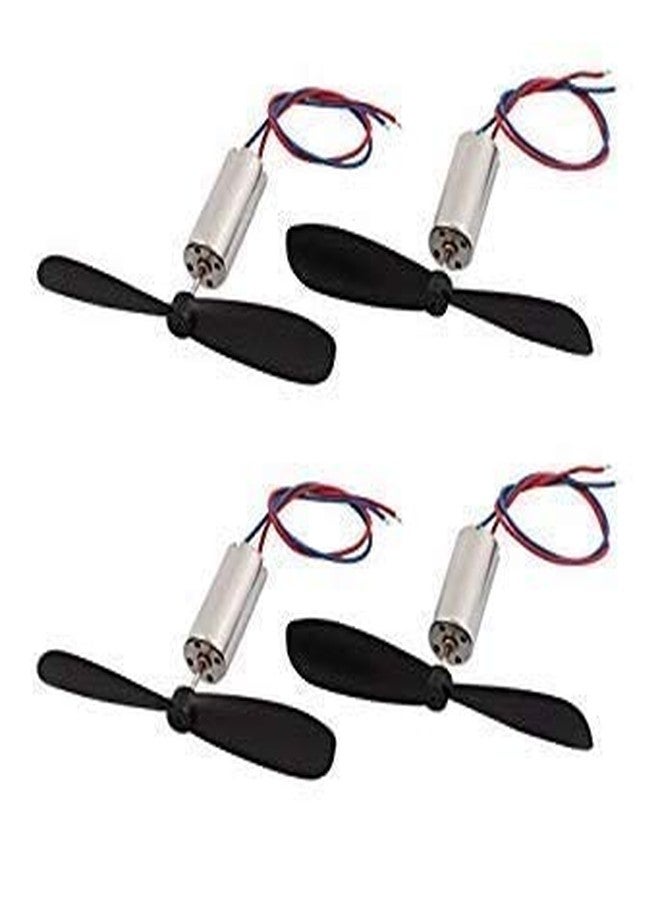 QBM DC 3.7V 716 7x16mm Micro Coreless Motor with Propeller High-Speed Mini Drones (4 Motors + 4 Propellers) MIini Drones., Alloy Steel - Image 1