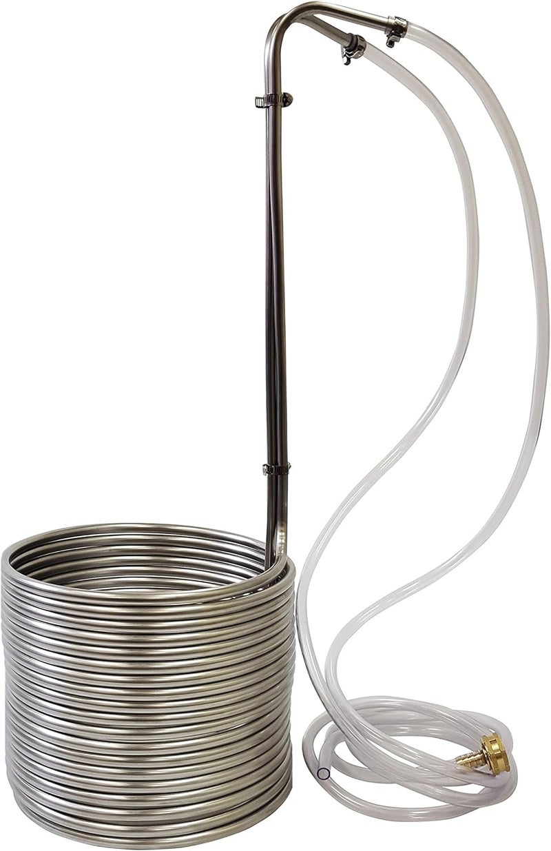 - AZ-W3850-SV Stainless Steel Wort Chiller, 3/8" x 50', Silver
