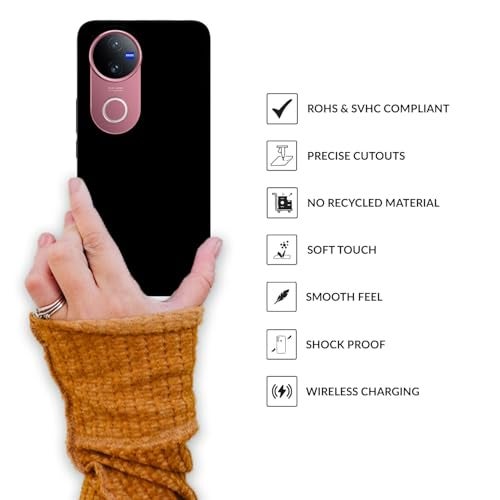 SPRIG متوافق مع Vivo T4R 5G غطاء خلفي فاخر من SilkTone مقاوم للصدمات ومختبر ضد السقوط للهواتف المحمولة للرجال والنساء والأولاد والبنات مع حماية الكاميرا (أسود) - Image 4