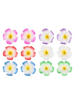Amosfun 12 Pcs Hawaiian Plumeria Flower Hairpins Hair Clip Bridal Barrette Hairclip Hair Accessory for Tropical Beach Party Wedding Event Decoration9CM Mixed Color 