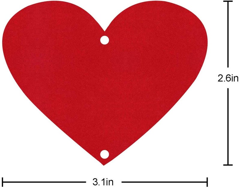 Incrizma 72 Red Hearts Felt Garland - NO DIY - Valentines Day Red Heart Hanging String Garland - Valentine Decorations - Valentines Wedding Anniversary Birthday Party Supplies, 7.5 Cm - Image 5