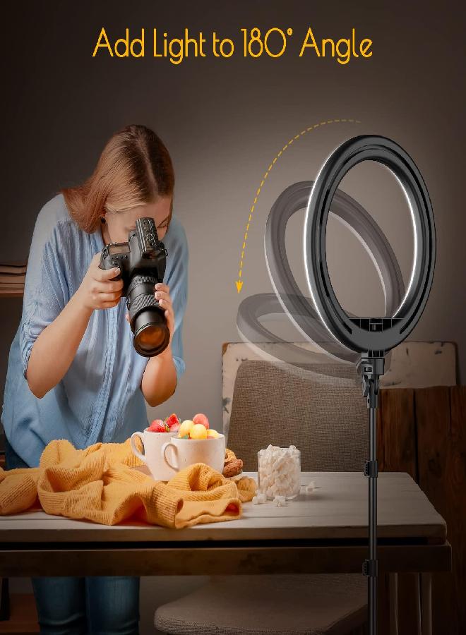Weilisi Weilisi 12" Selfie Ring Light with 63" Tripod Stand, Dimmable LED Ring Light with Phone Holder and Wireless Remote, [2-in-1] Ring Light & Selfie Stick for Photography/Makeup/Live Stream/YouTube  - Image 4