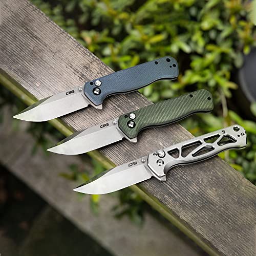 CJRB CUTLERY Folding Pocket Knife Chord(J1927) Flipper Button Lock EDC Gentleman Knife with AR-RPM9 Steel Blade and Silver Steel Handle Foldable Outdoor Carry for Men Women Gift - Image 2