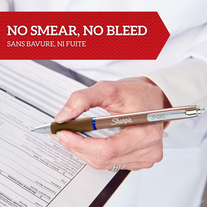 Sharpie S-Gel | Metal Gel Pens | Medium Point (0.7mm) | Steel Grey & Rose Gold | Black Ink | 2 Pens & 2 Gel Pen Refills - Image 3