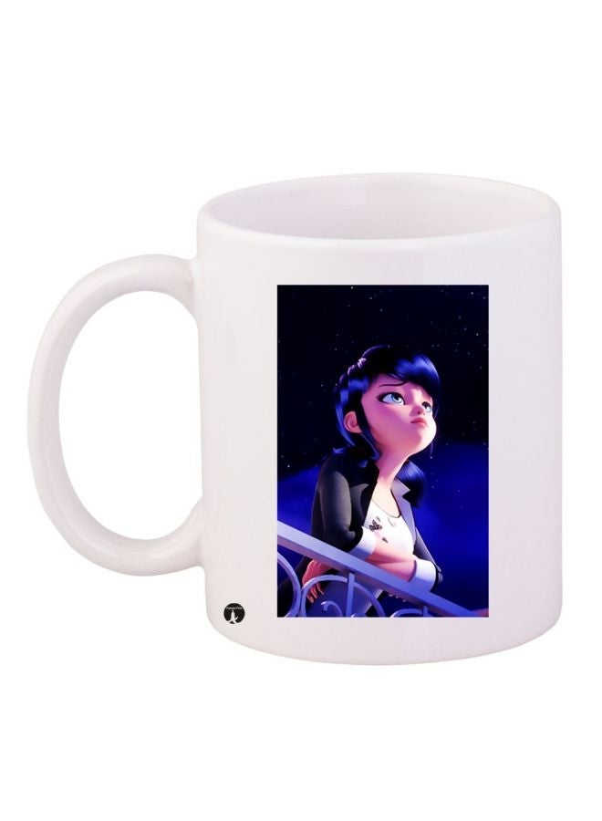 RYN Anime Printed Coffee Mug White/Blue/Black 11ounce