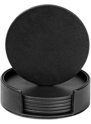 Drink Coasters Set Of 6 Leather Coasters Spill Protection For Table Desk Durable And Non Slip Leather Coaster Perfect For Common Size Glass Coffee Cup And Mug 4 Inches Black Round - pzsku/Z5F0D9A74ECC6397D3A4CZ/45/_/1741544064/997fd1da-5162-454c-b811-d0af22dc6a04
