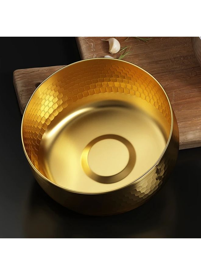 Golden Stainless Steel Fruit Tray Bowl 8 66 Inch 101 44 Oz Capacity For Coffee Table Decor And Snack Serving - Image 1
