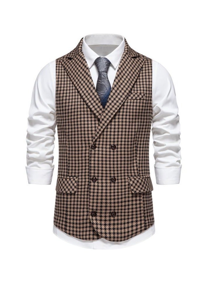 KUYING New Double Breasted Gun Collar Suit Vest  - Image 1