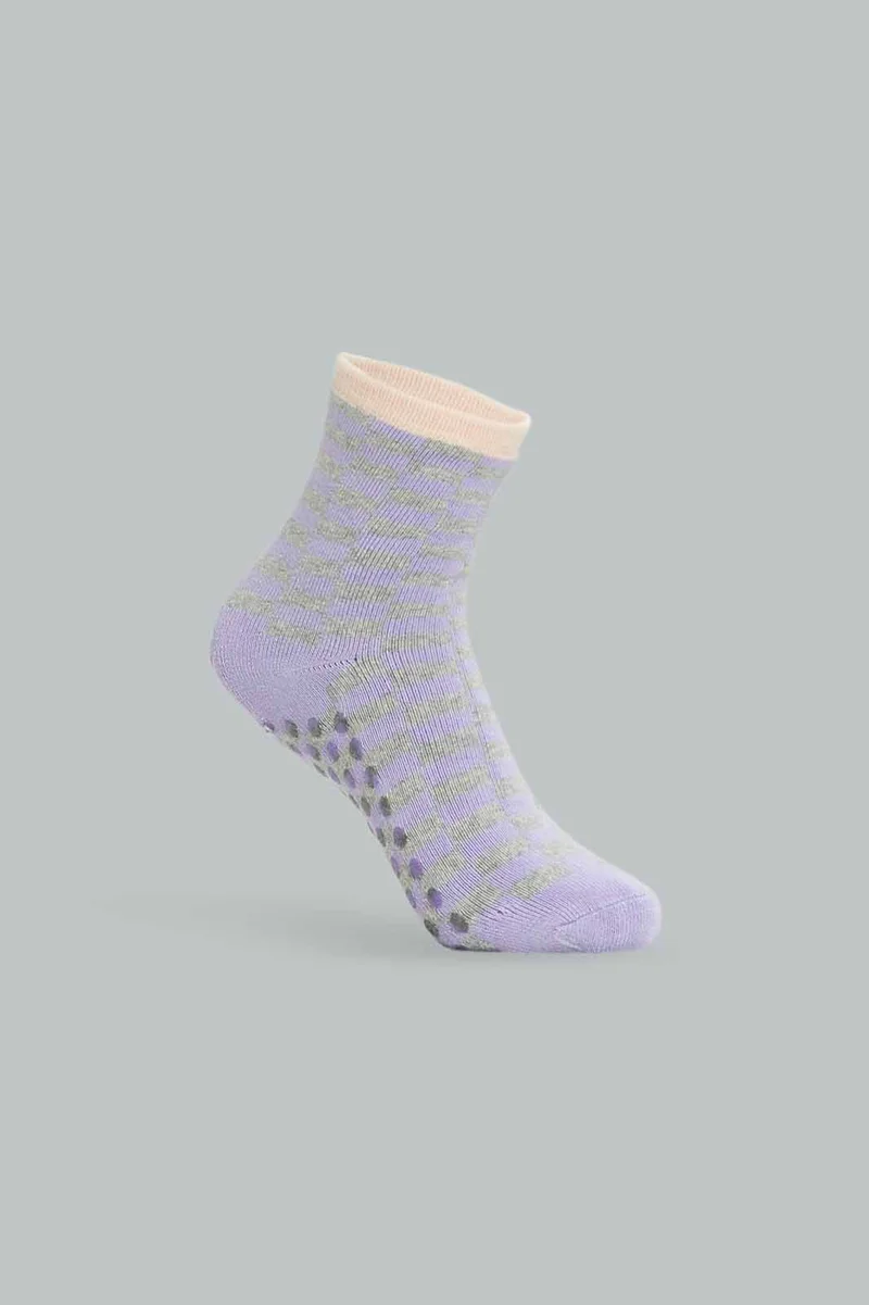 Redtag Girls Grey Print Ankle Socks