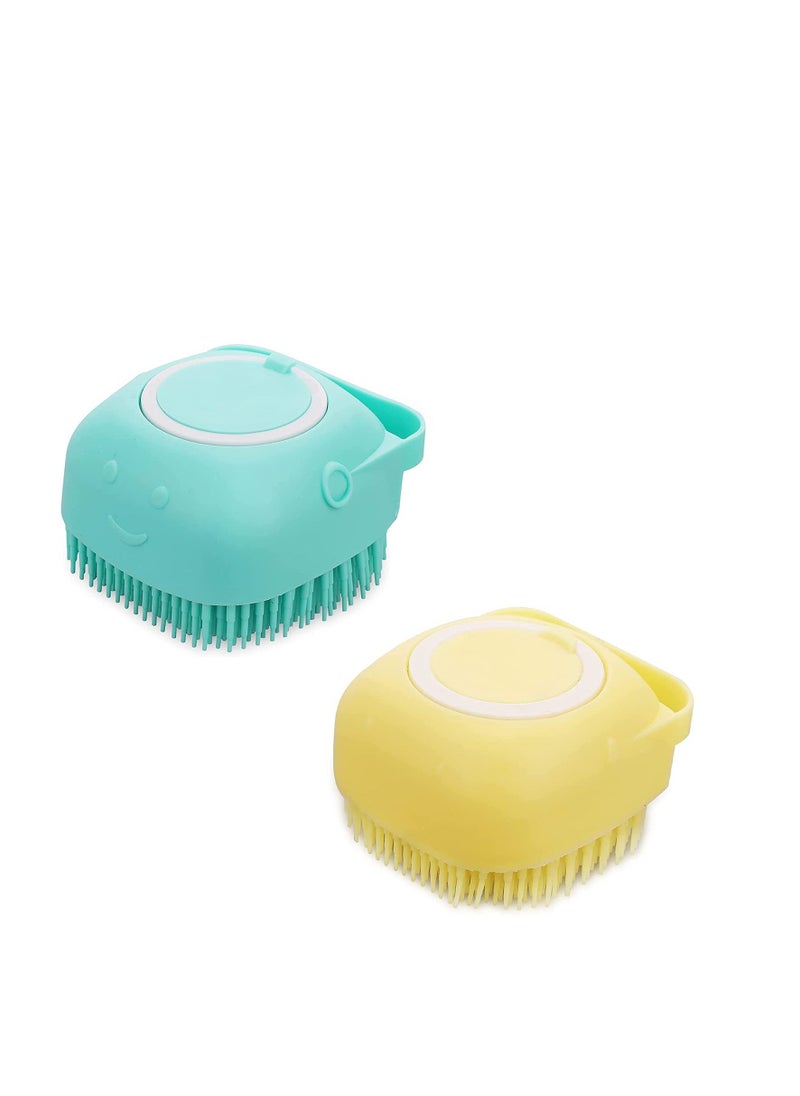 Loquat 2Pcs Pet Dog Bath Brush Comb Silicone Rubber Grooming Puppy Massage Hair Fur Cleaning Soft Shampoo Dispenser - Image 1