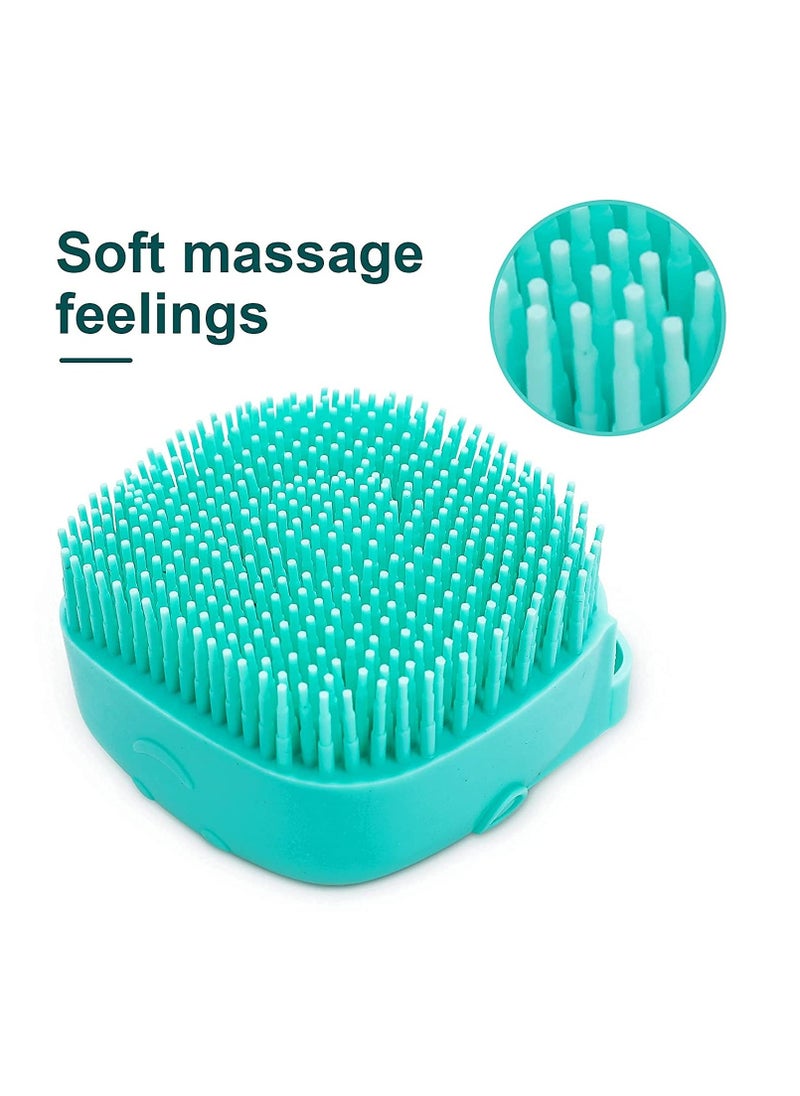 Loquat 2Pcs Pet Dog Bath Brush Comb Silicone Rubber Grooming Puppy Massage Hair Fur Cleaning Soft Shampoo Dispenser - Image 4