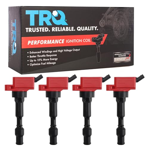 TRQ Ignition Coil Set Compatible with 2015-2020 Hyundai Elantra 2018-2021 Kona 2015-2017 Sonata 2019-2021 Veloster 2017-2023 Kia Forte 2016-2020 Optima 2021-2023 Seltos 2020-2022 Soul - Image 1