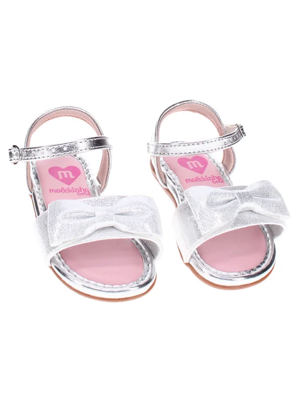 MOLEKINHA Molekinha Infant Girls Sandals With Back Strap Silver | Made In Brazil