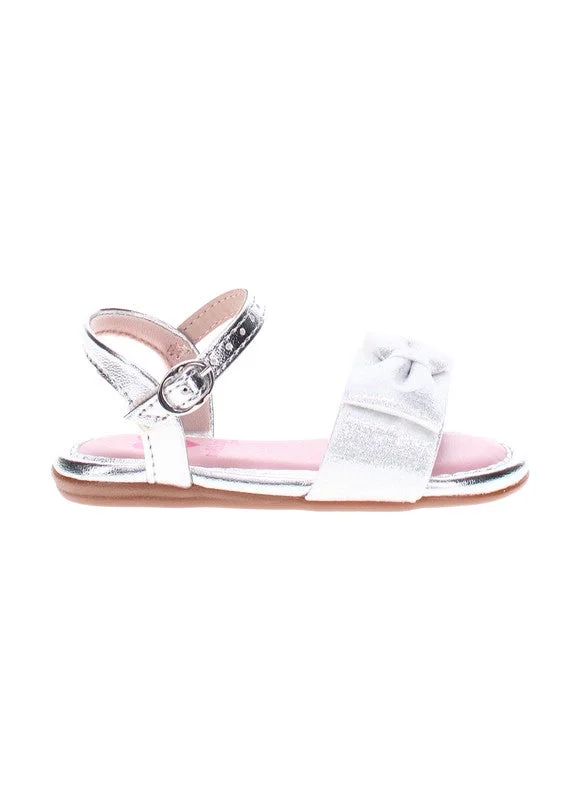 Molekinha Molekinha Infant Girls Sandals With Back Strap Silver | Made In Brazil