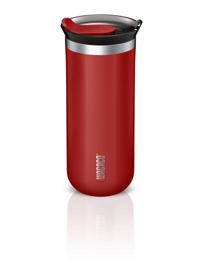 WACACO Octaroma GRANDE Vacuum Insulated Mug (435ml) - Double Wall Stainless Steel Coffee Travel Tumbler w/ Leakproof Drinking Lid, Reusable, Washable, BPA-Free, Hot & Cold - Red  - Image 1