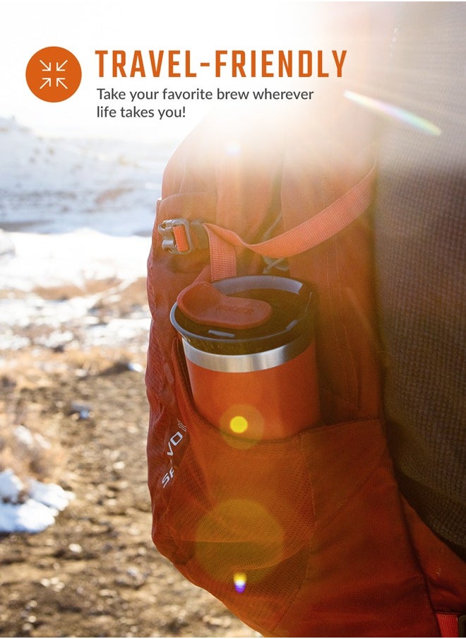 WACACO Octaroma GRANDE Vacuum Insulated Mug (435ml) - Double Wall Stainless Steel Coffee Travel Tumbler w/ Leakproof Drinking Lid, Reusable, Washable, BPA-Free, Hot & Cold - Red  - Image 3
