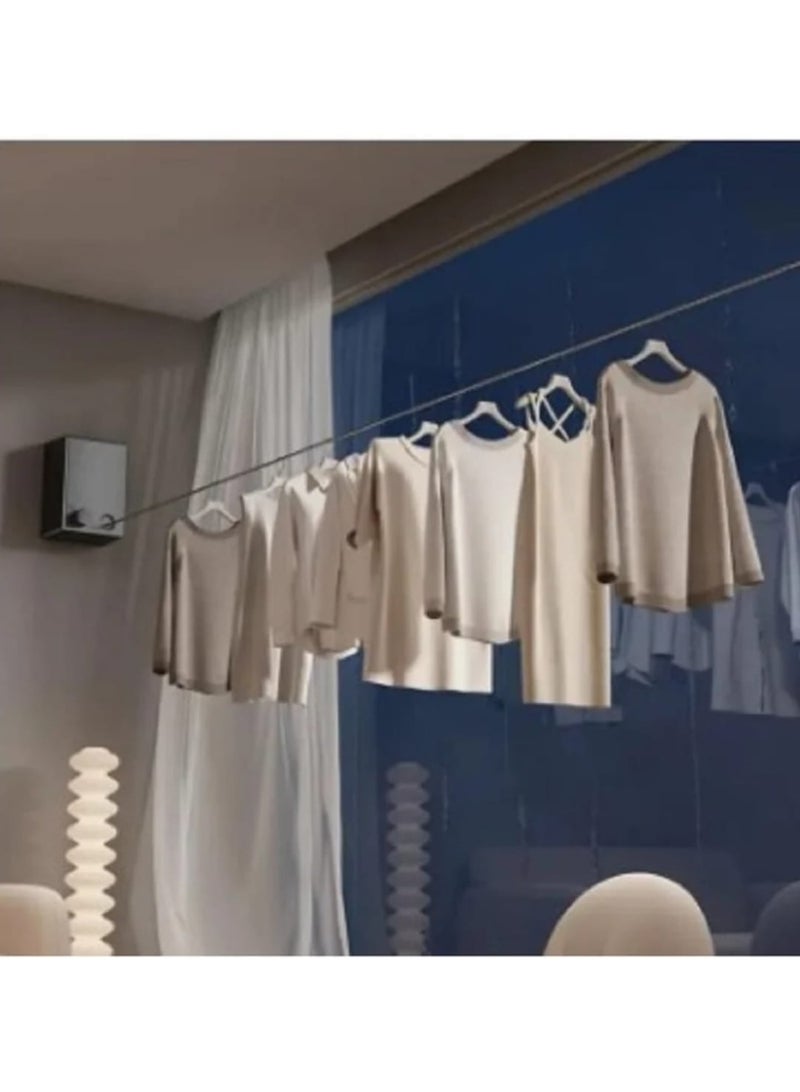 Retractable Wall-Mounted Clothesline up to 4.2m – Space-Saving Telescopic Laundry Drying Rack - Image 4