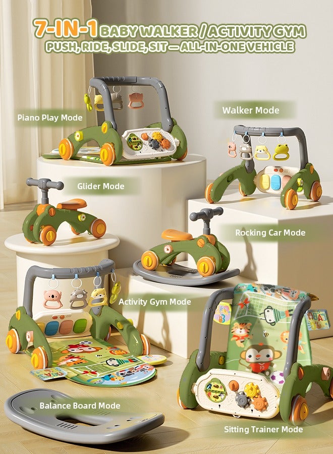 Hompenny 7-in-1 Baby Gyms & Playmats, Multi-Functional Play Mat with Music & Light Kick Piano Gym, Featuring Multiple Sensory Learning Toys, Ramadan Gift, Suitable for 0–3 Years Old - Image 1