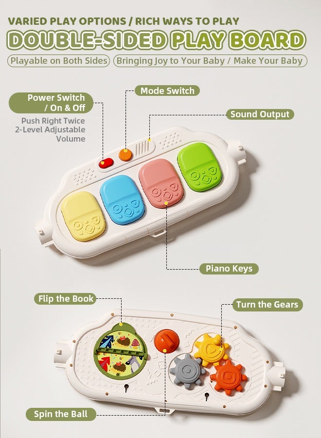 Hompenny 7-in-1 Baby Gyms & Playmats, Multi-Functional Play Mat with Music & Light Kick Piano Gym, Featuring Multiple Sensory Learning Toys, Ramadan Gift, Suitable for 0–3 Years Old - Image 4