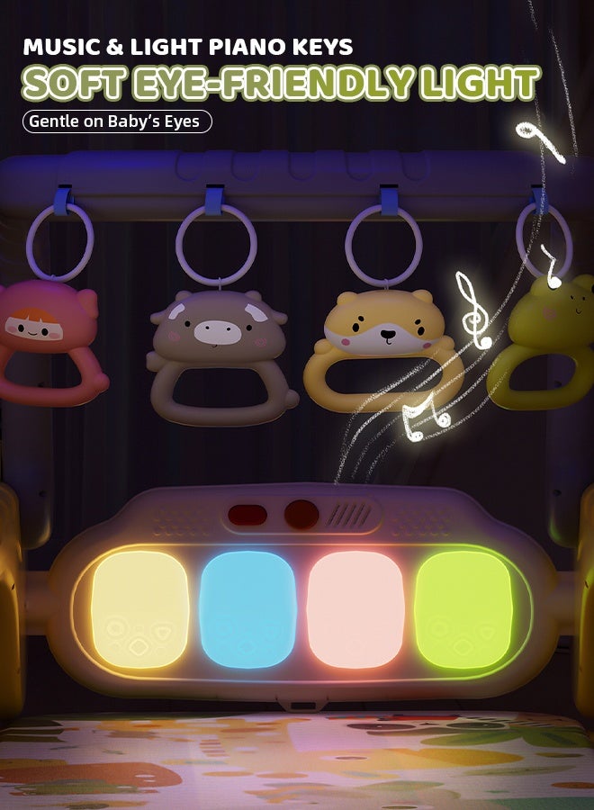 Hompenny 7-in-1 Baby Gyms & Playmats, Multi-Functional Play Mat with Music & Light Kick Piano Gym, Featuring Multiple Sensory Learning Toys, Ramadan Gift, Suitable for 0–3 Years Old - Image 5