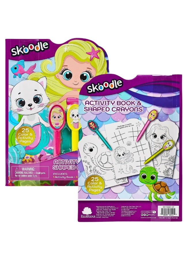 SKOODLE Activity Book & Shaped Crayons | 25 Color & Activity pages | Art & Craft Kit | Age 3+ - Image 4