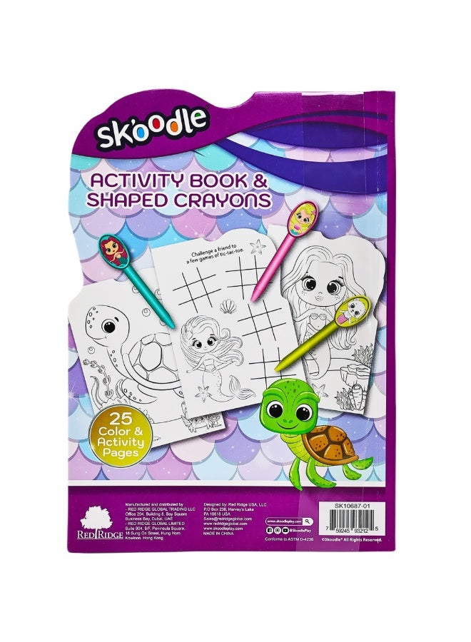 SKOODLE Activity Book & Shaped Crayons | 25 Color & Activity pages | Art & Craft Kit | Age 3+ - Image 2