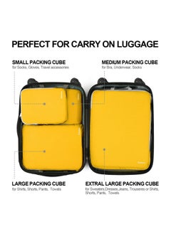 Gonex Compression Packing Cubes Set Expandable Packing Organizers 4 Pieces Apricot  - Image 5