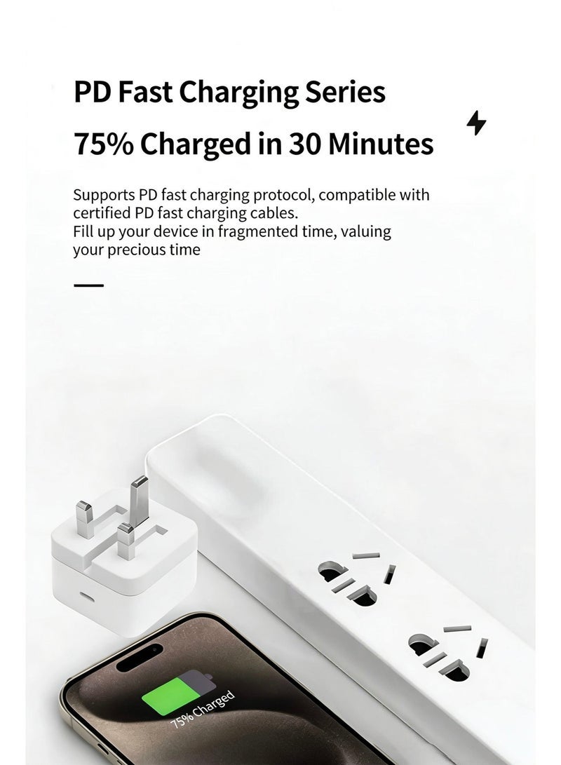 general 20W Fast Charger Kit, Wall-Mounted Fast Charger Adapter, Comes with a 1-meter USB-C to Lightning Cable, Supports Fast Charging, Compatible with iPhone 14/14 Pro/14 Pro Max/13/12/SE2020/11/XR/XS Max/X/iPad and all Lightning interface phones/tablets. - Image 3