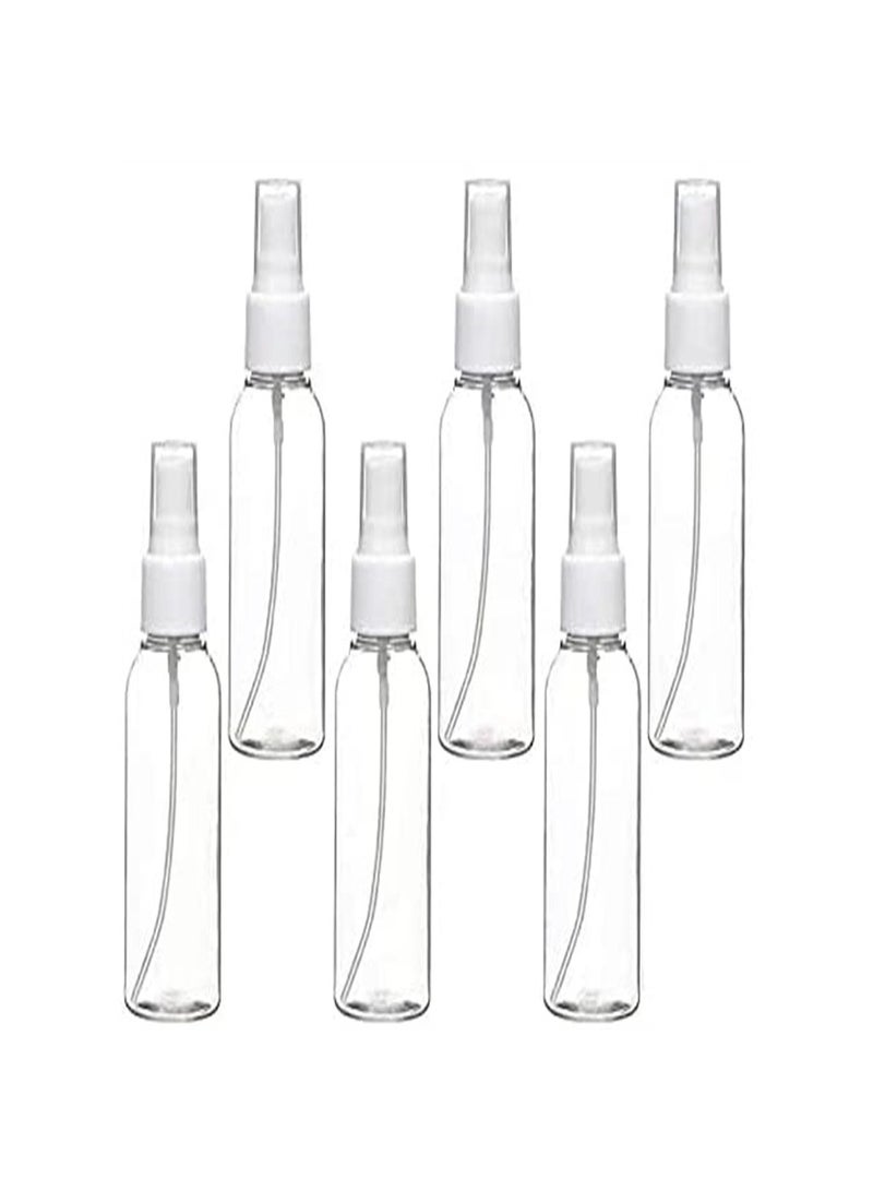 Goolsky Spray Bottles, 2oz/50ml Clear Empty Fine Mist Plastic Mini Travel Bottle Set (6 Pack) - Image 1