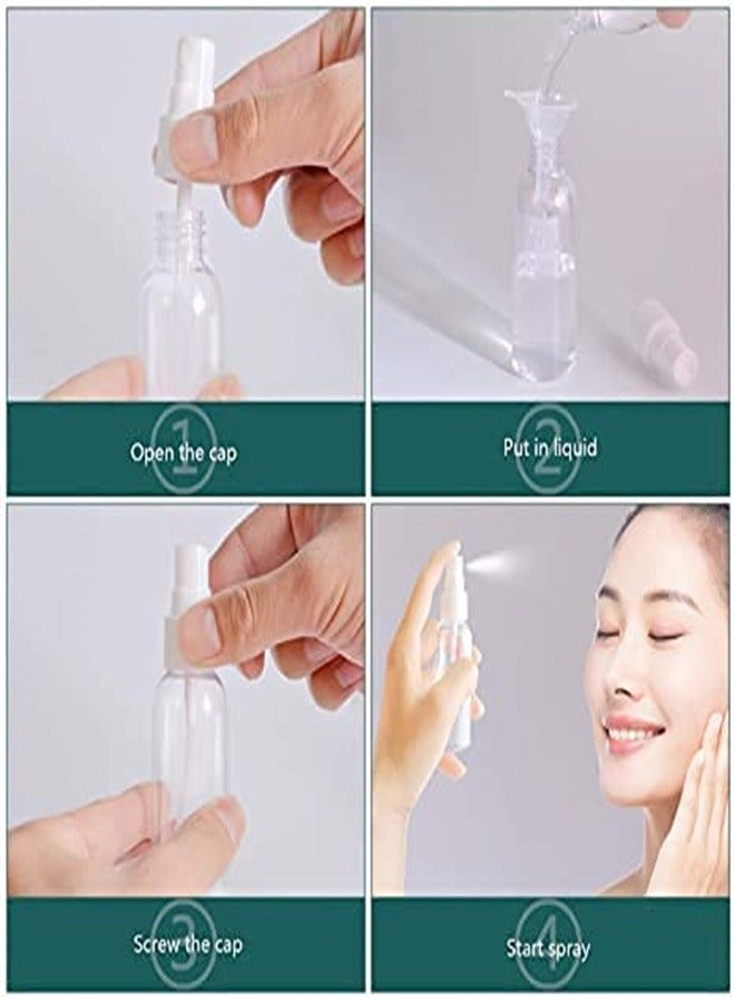 Goolsky Spray Bottles, 2oz/50ml Clear Empty Fine Mist Plastic Mini Travel Bottle Set (6 Pack) - Image 4