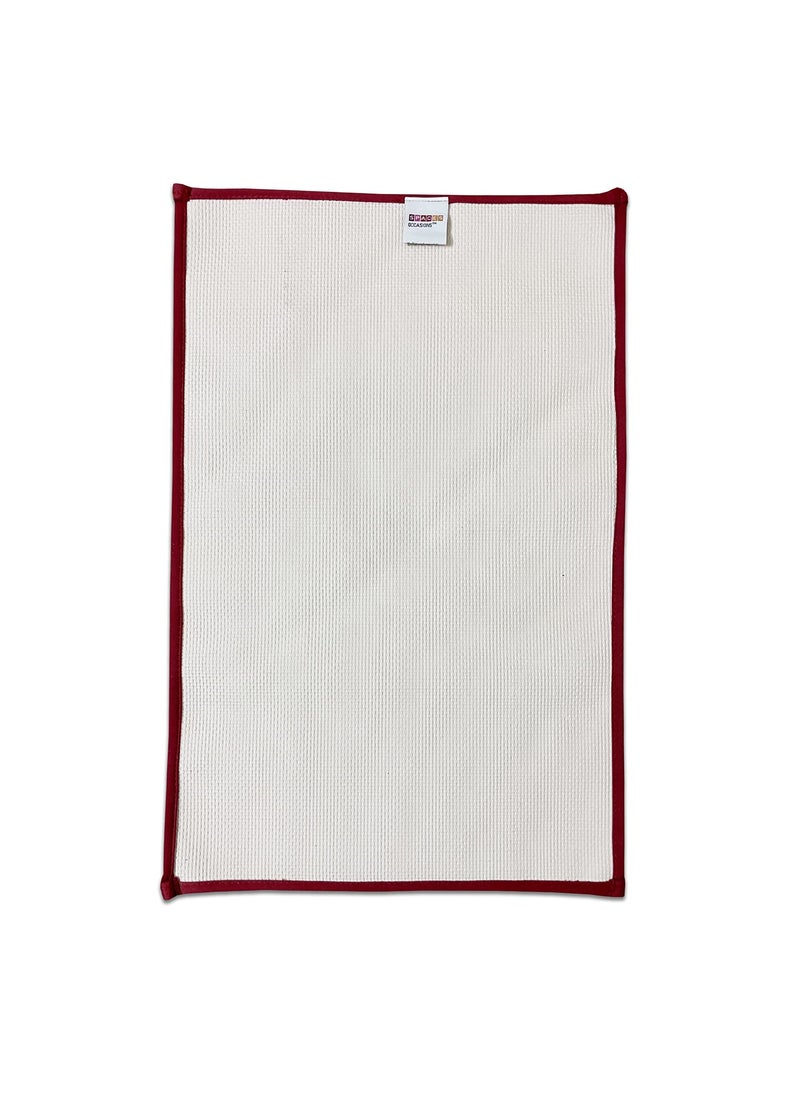 SPACES Exotica Drylon Anti Skid Stain Resistant Quick Dry Bath Mats Small (Solid, 40cmx60cm) - Dark Red  - Image 3
