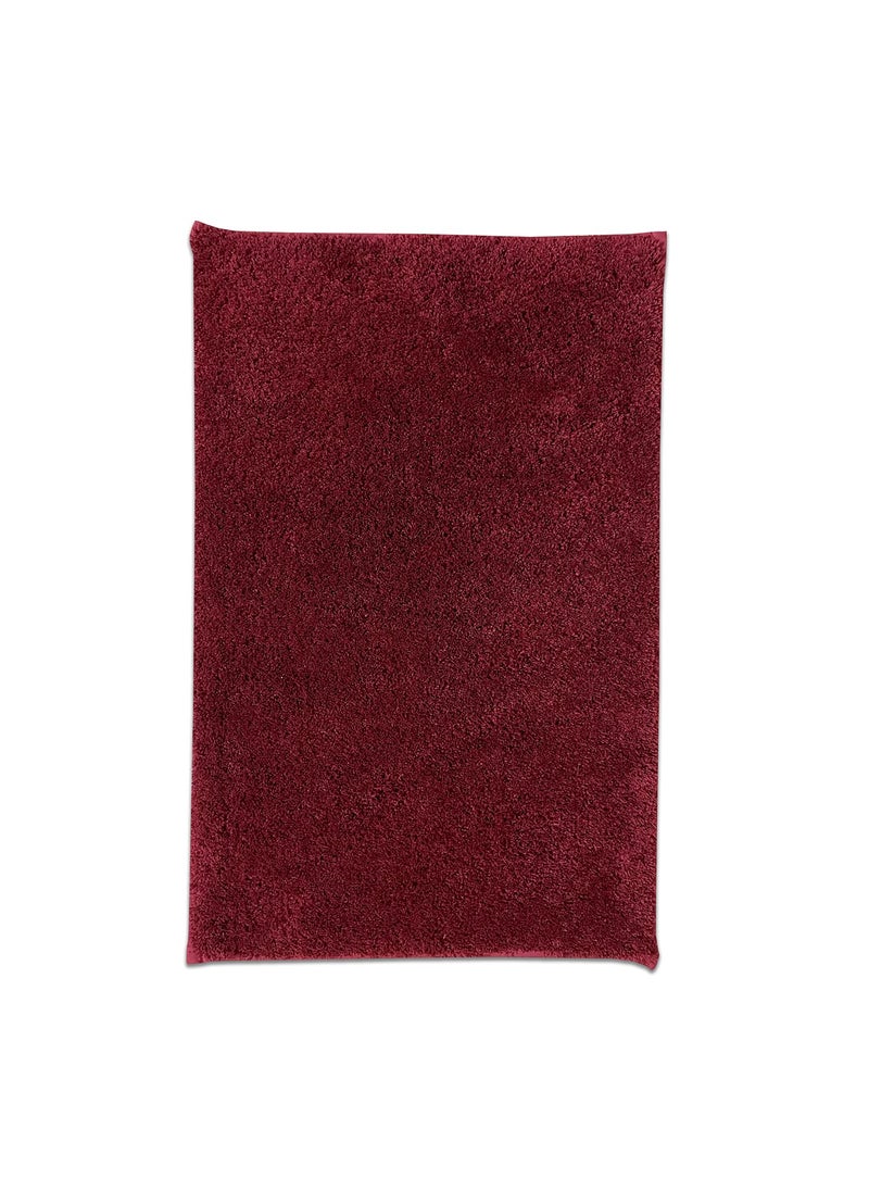 SPACES Exotica Drylon Anti Skid Stain Resistant Quick Dry Bath Mats Small (Solid, 40cmx60cm) - Dark Red  - Image 2