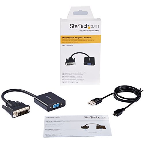 Startech.com StarTechcom DVID to VGA Active Adapter Converter Cable 1080p DVI to VGA Converter Box DVI2VGAE Black - Image 3